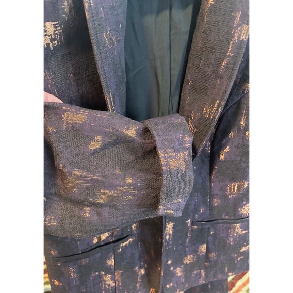 Coldwater Creek Womens Brown Gold Metallic Textured Blazer Skirt Suit Set Sz 12P - Picture 9 of 14